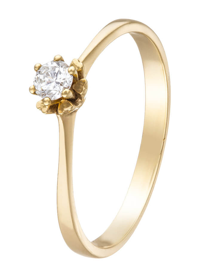 0.10 Carat Diamond Wedding Band - 10K Yellow Gold Elegant Design